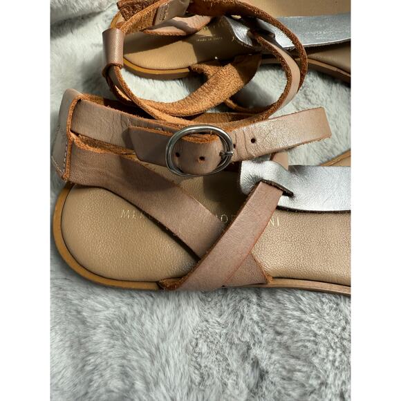 Mercanti Fiorentini Silver Brown Leather Strappy Sandals Italy Size 40 / US 10 - Picture 7 of 12